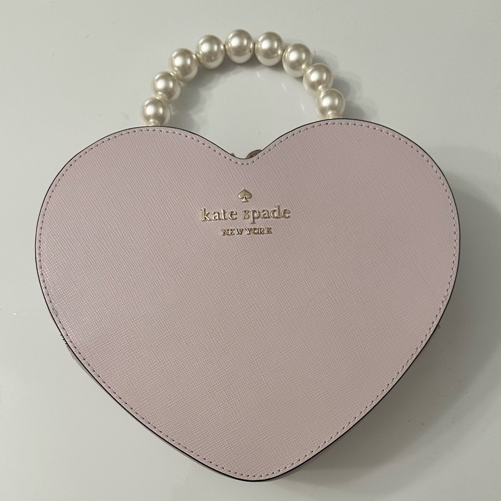 🎉 3X HP 🎉 Kate Spade Love Shack Lilac Purple Heart Bag with Faux Pearl Handle